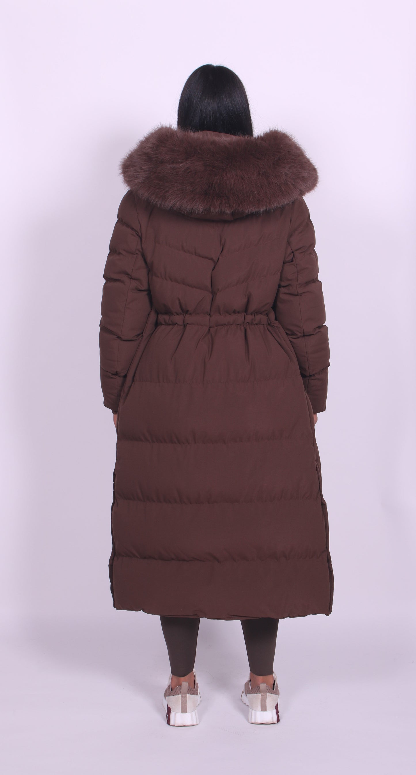 Alissa - Fur Hooded Longline Winter Coat
