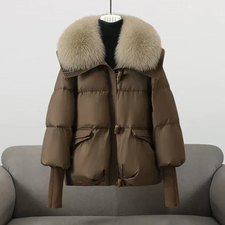 Elise - Winter Parka Coat with Fur Collar