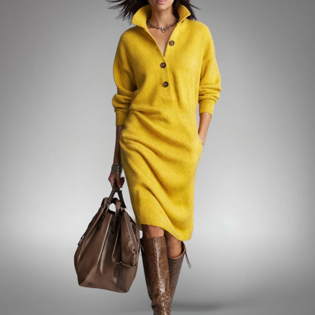 Elyon | Button Collar Midi Dress