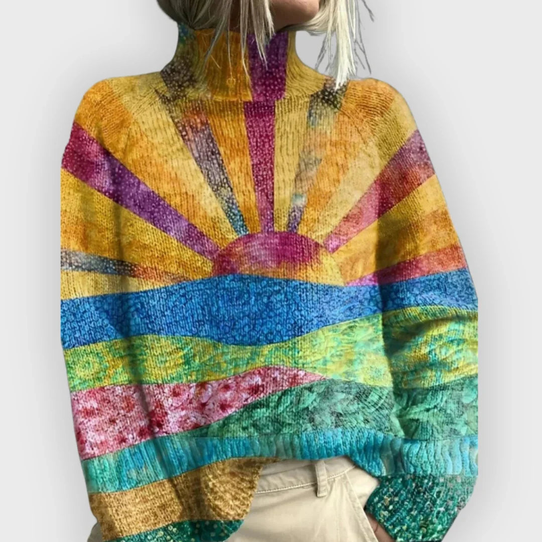 Ruby - Colorful High Neck Sweater