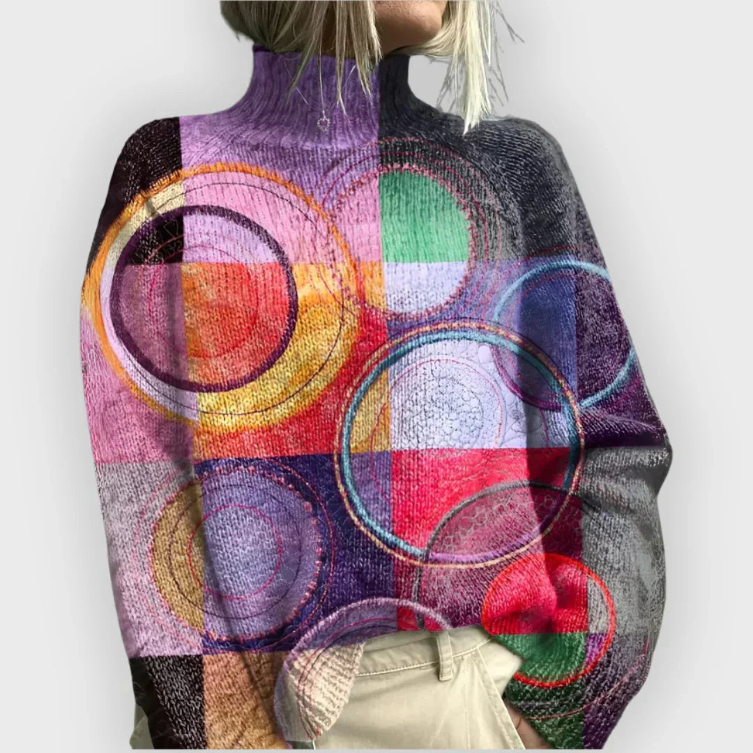 Ellie - Colorful High Neck Sweater