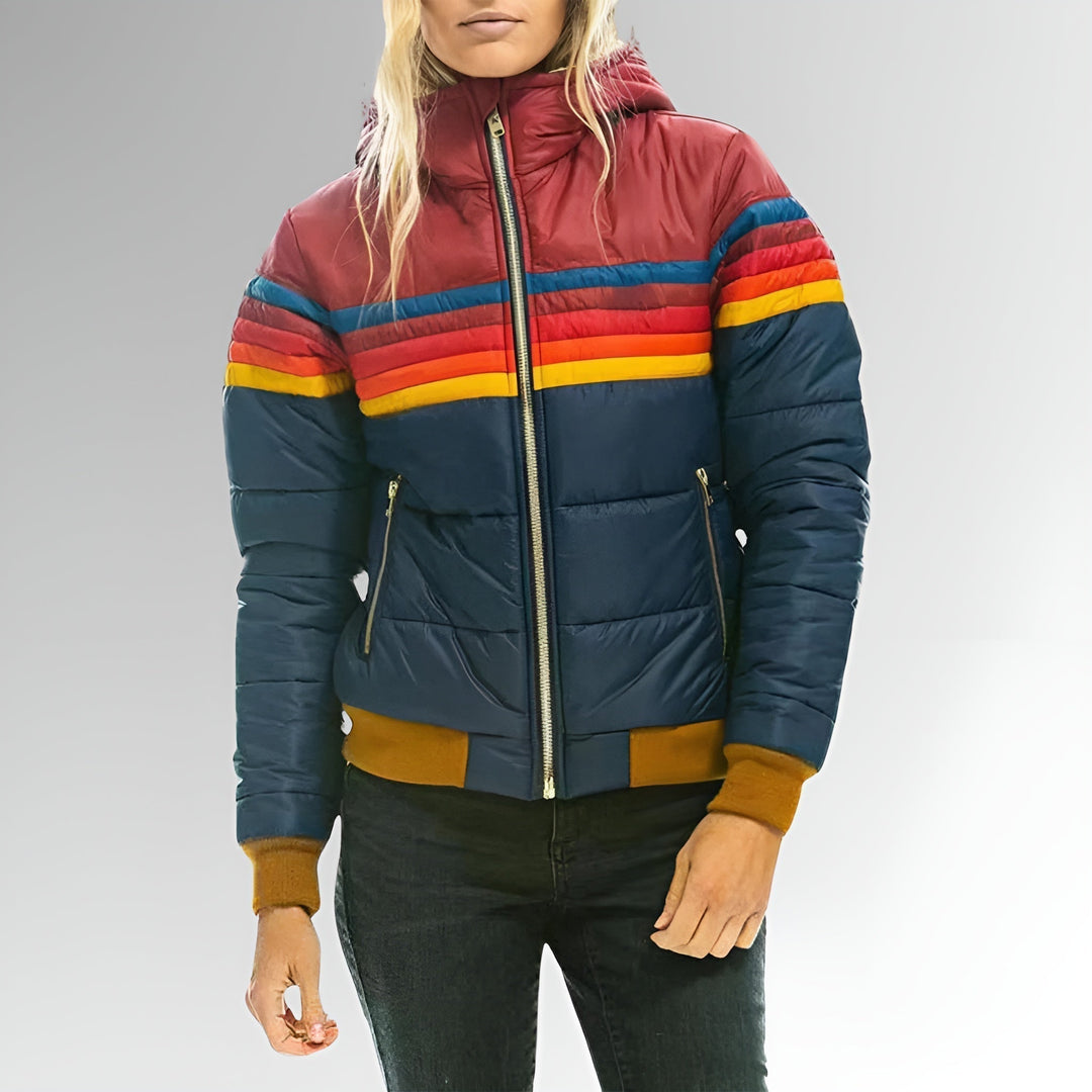 Katrina  | Zip-Up Jacket with Rainbow Stripes