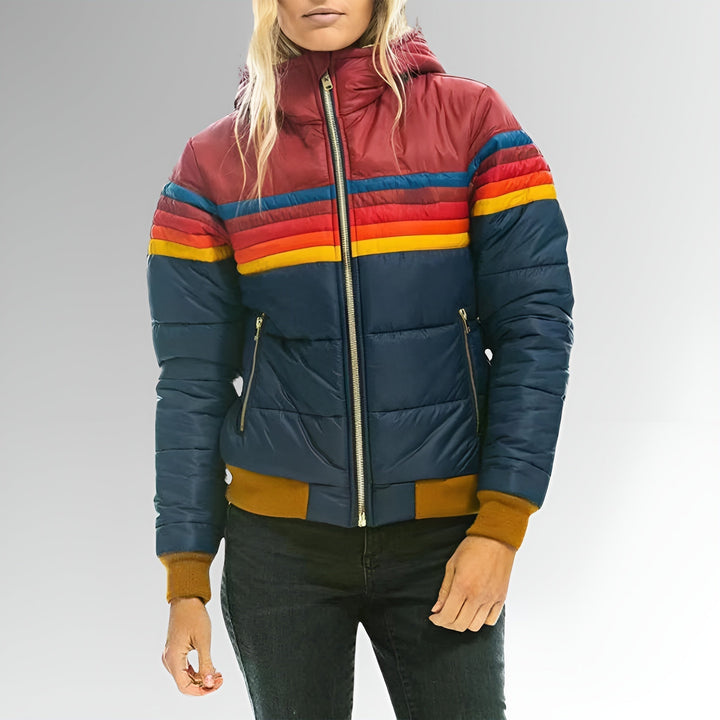 Katrina  | Zip-Up Jacket with Rainbow Stripes