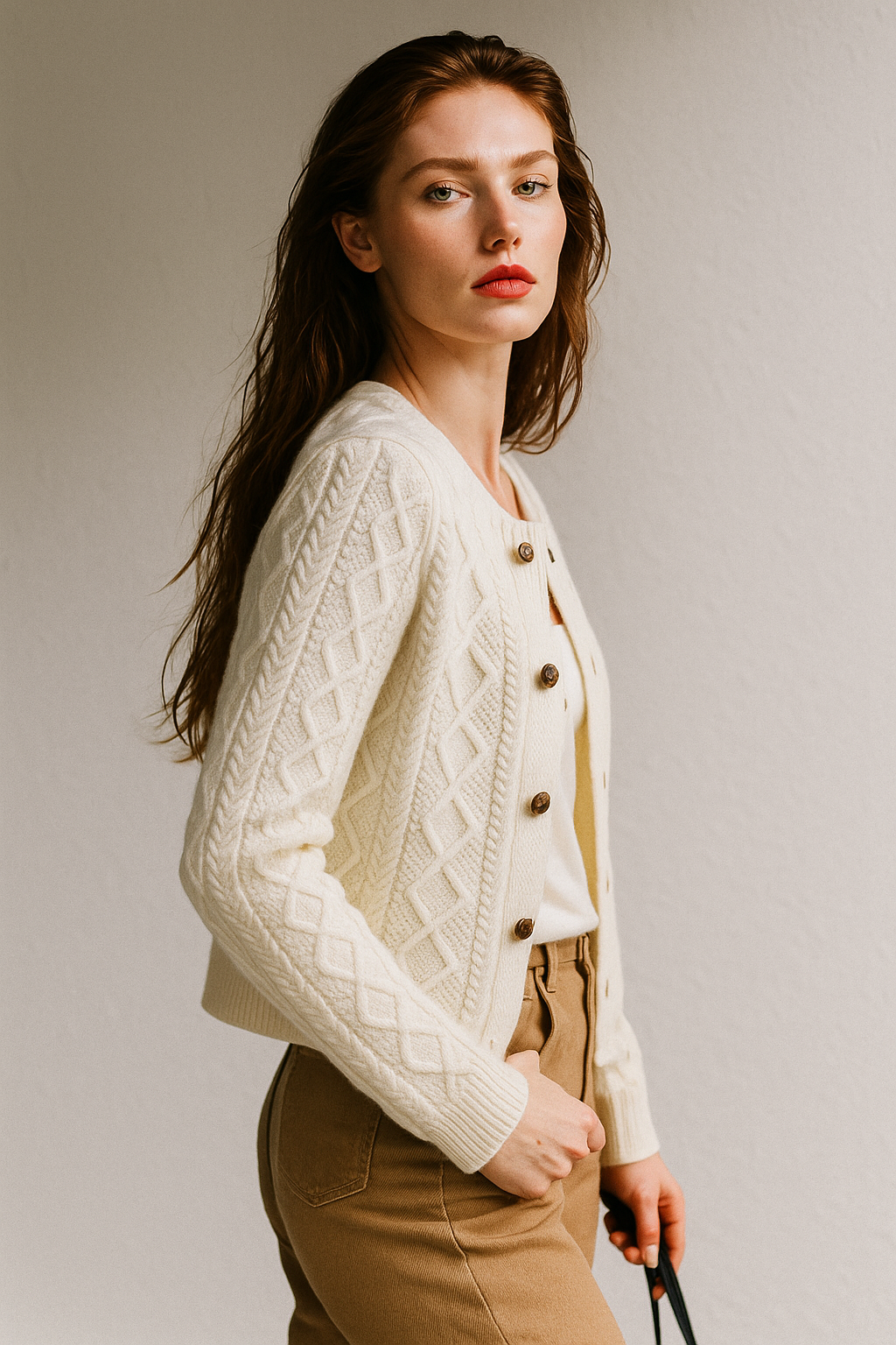 Anna - Cable Knit Cardigan