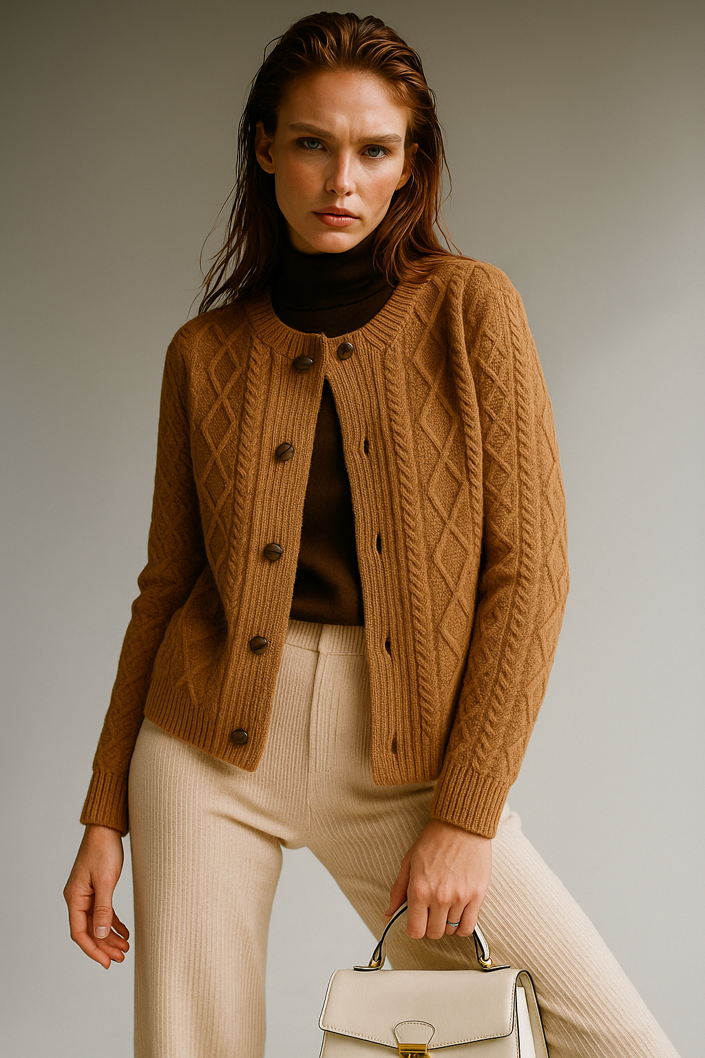 Anna - Cable Knit Cardigan