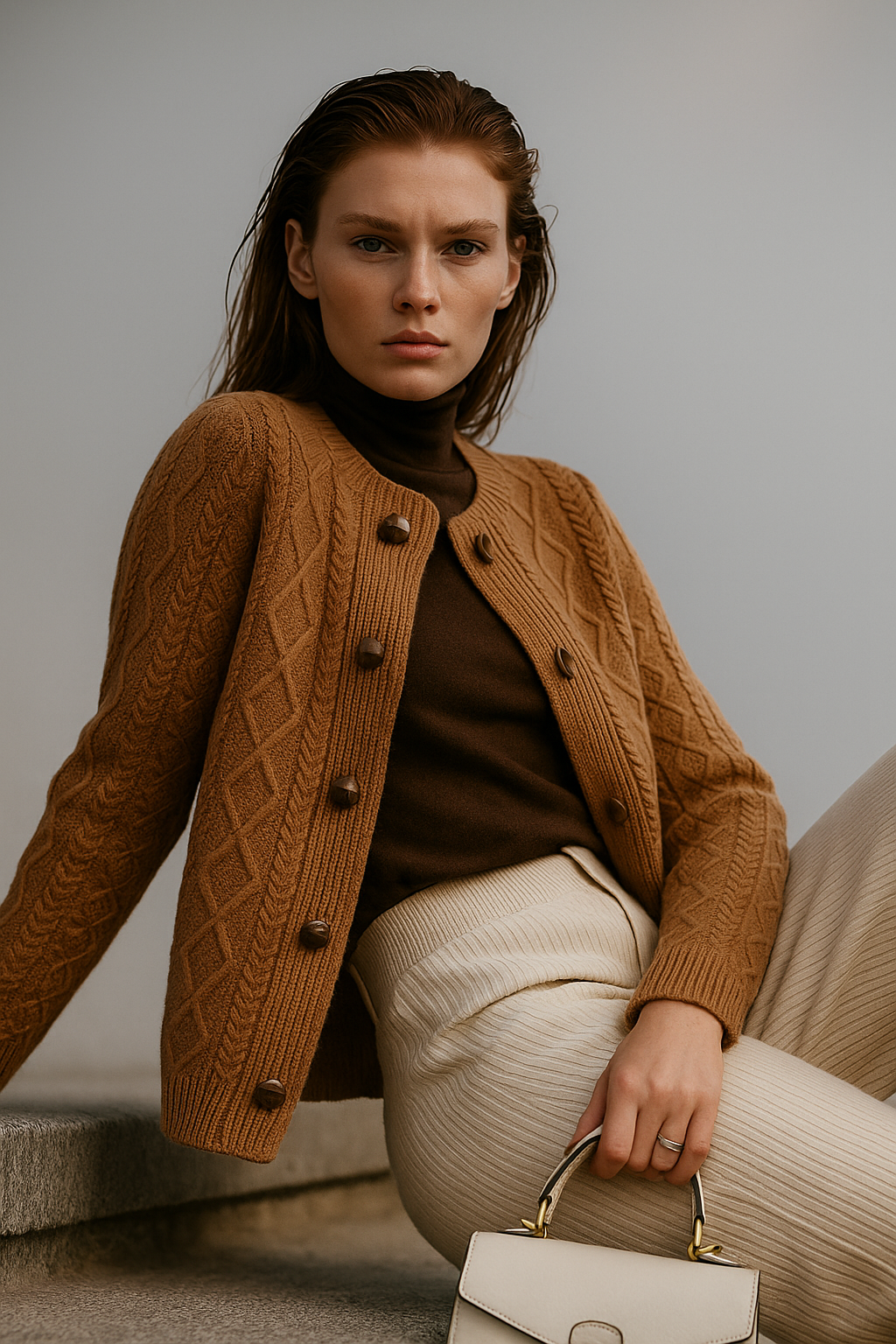 Anna - Cable Knit Cardigan