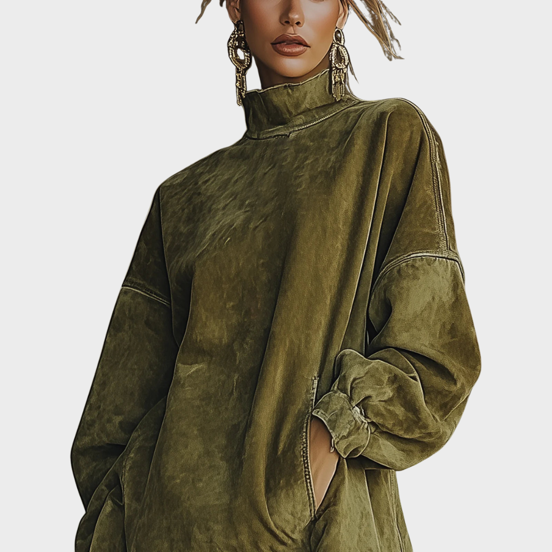 Elara | Fringed Oversized Midi Dress