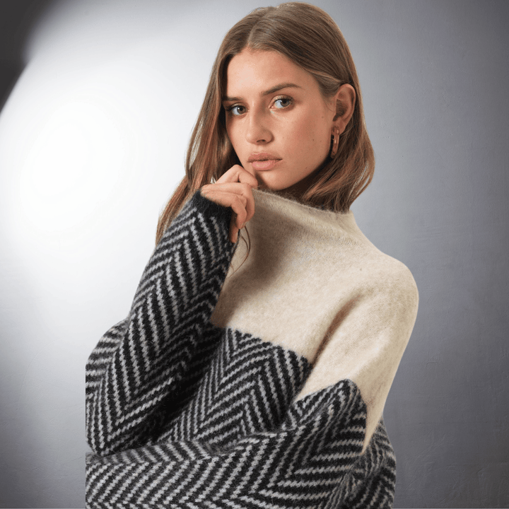 Laurent | Soft Wool Chevron Knit Sweater
