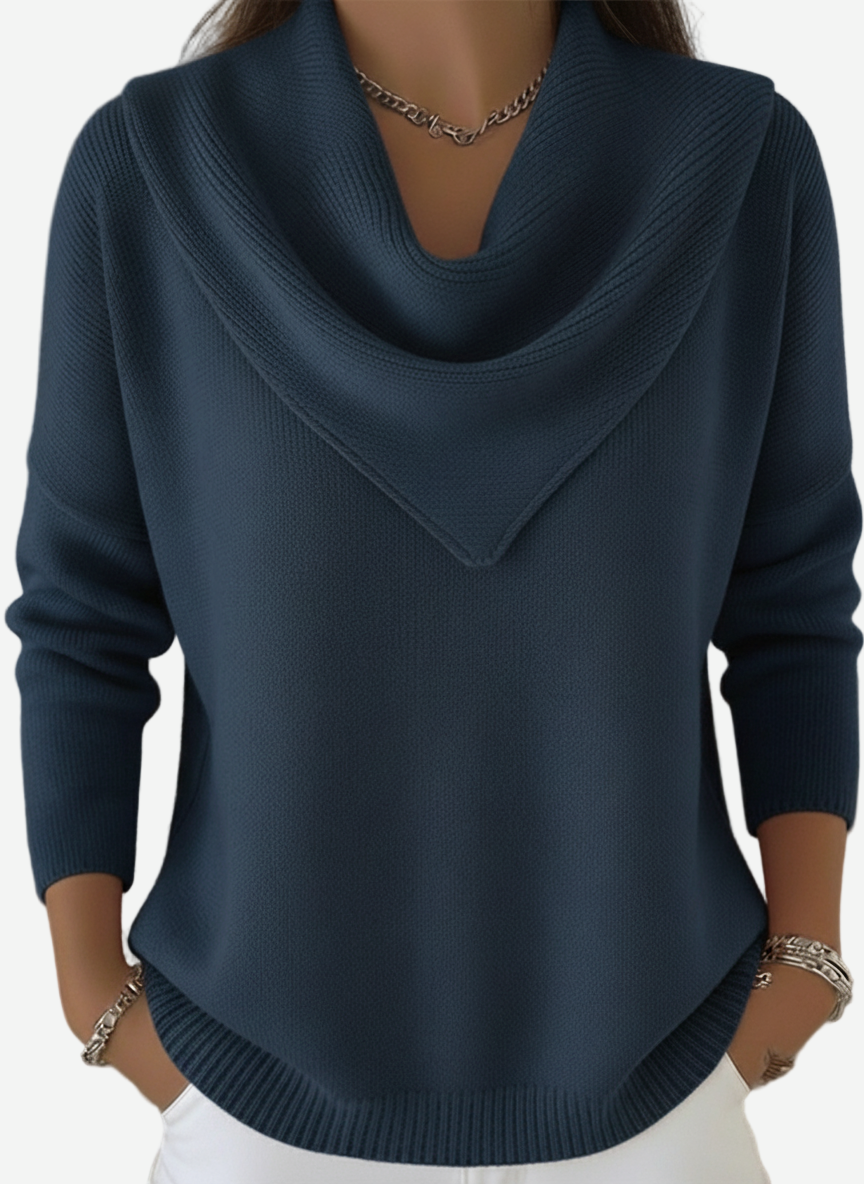 Liora - Elegant Retro Sweater Triangle Neck