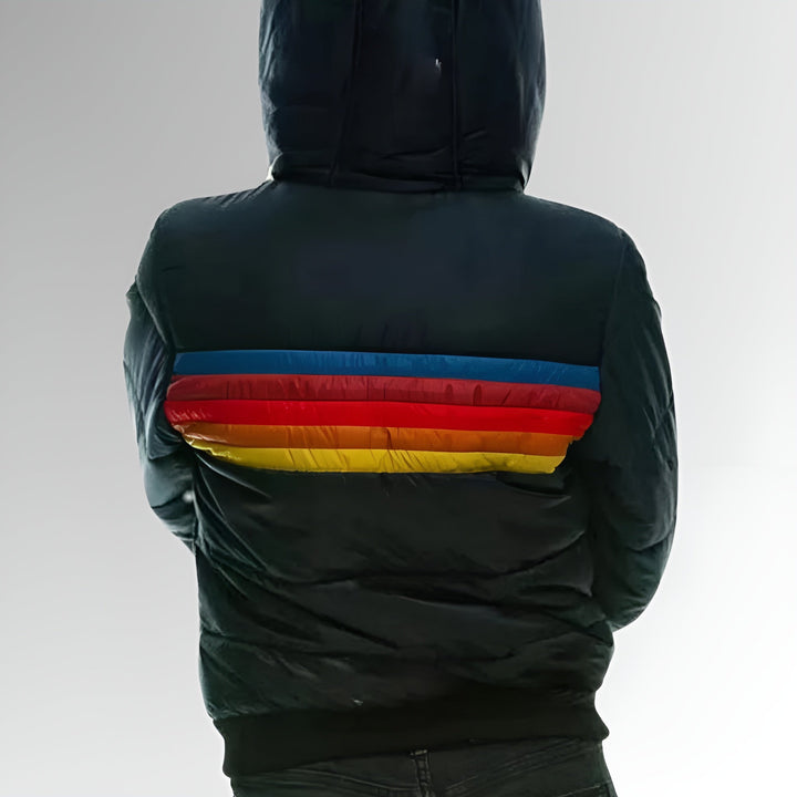 Katrina  | Zip-Up Jacket with Rainbow Stripes