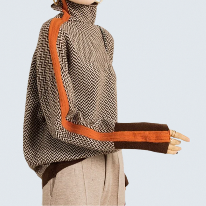 Eleanor™ | Herringbone Luxe Turtleneck