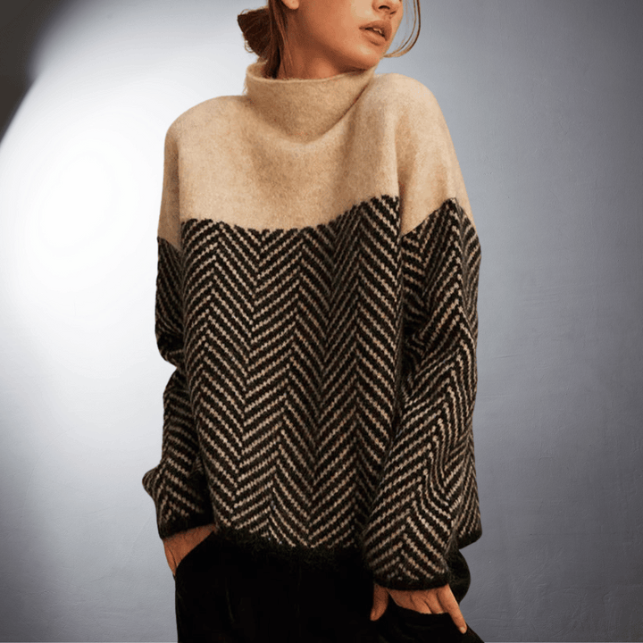 Laurent | Soft Wool Chevron Knit Sweater