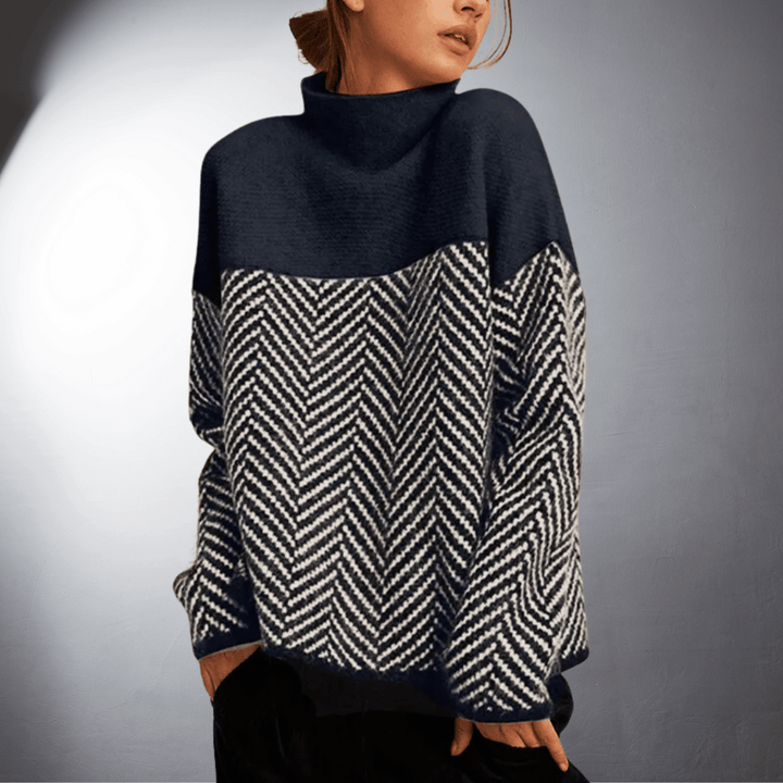 Laurent | Soft Wool Chevron Knit Sweater