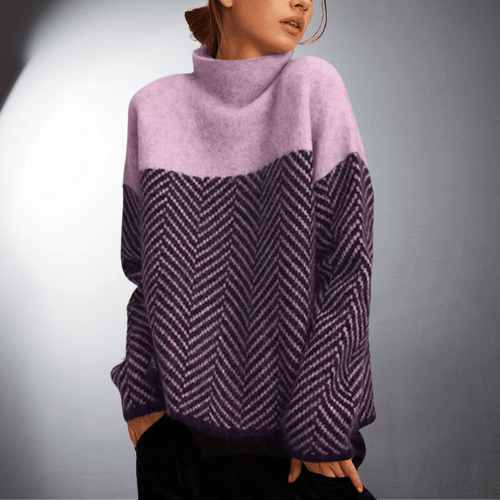 Laurent | Soft Wool Chevron Knit Sweater