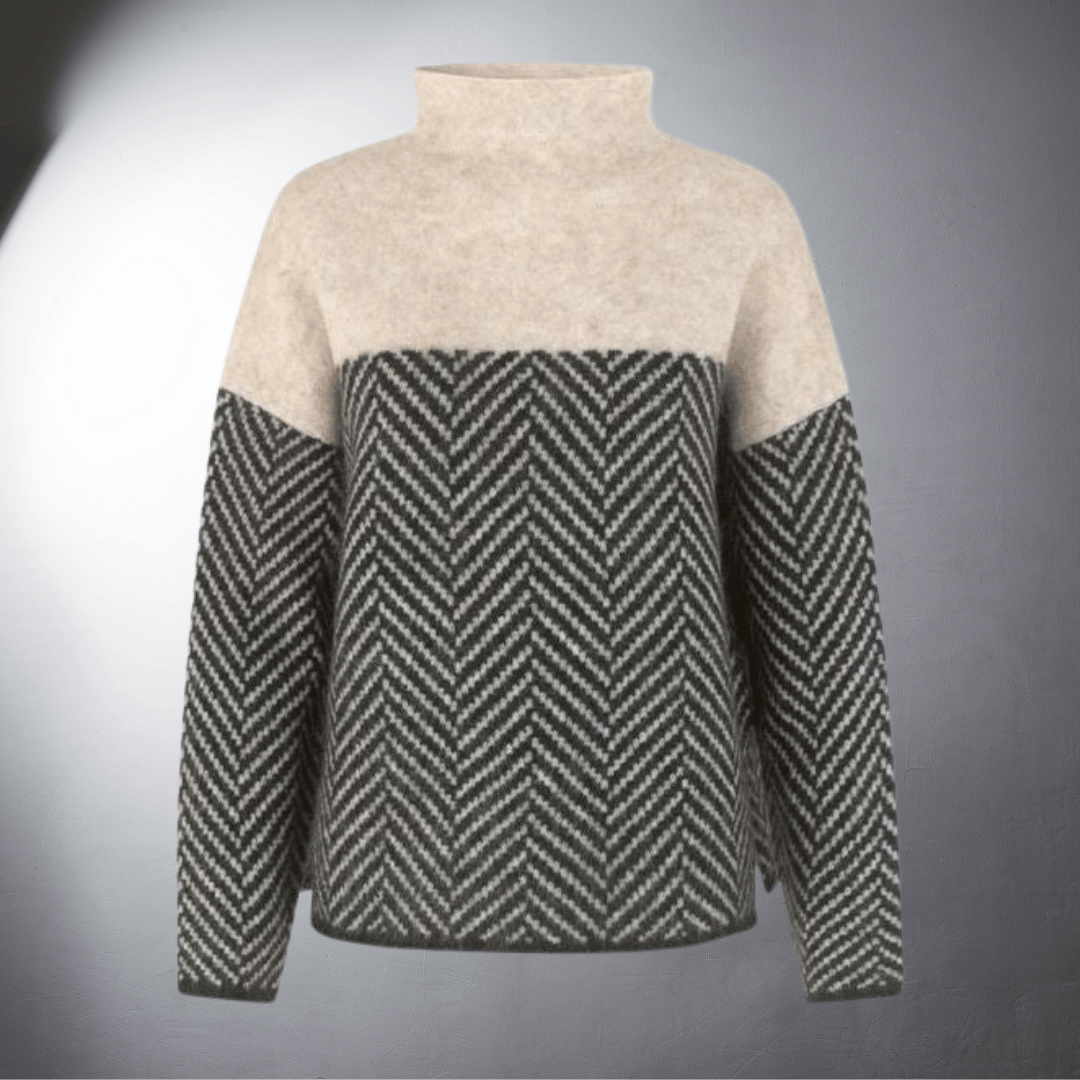 Laurent | Soft Wool Chevron Knit Sweater