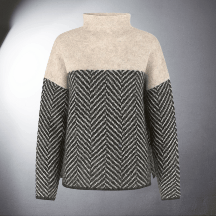 Laurent | Soft Wool Chevron Knit Sweater