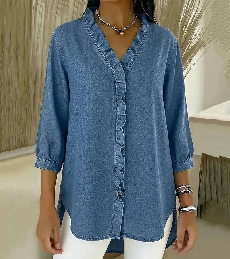 Livia™ | Elegant Denim Blouse
