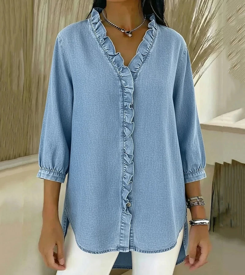 Livia™ | Elegant Denim Blouse