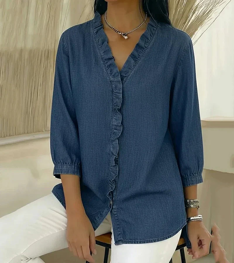 Livia™ | Elegant Denim Blouse