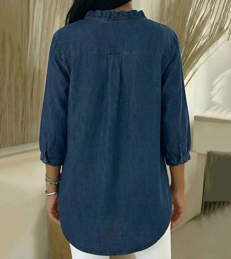 Livia™ | Elegant Denim Blouse