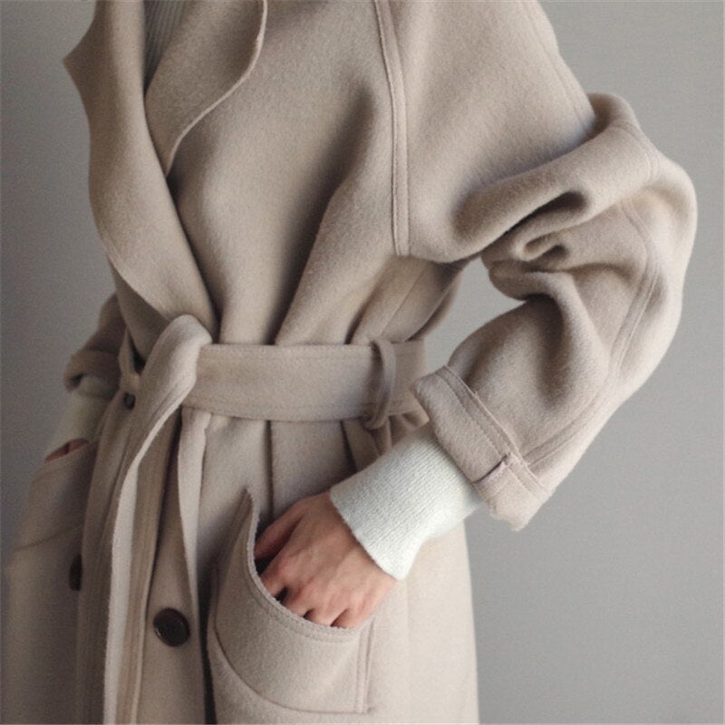 Noelle™ Long Belted Winter Coat — Timeless Cold-Weather Elegance