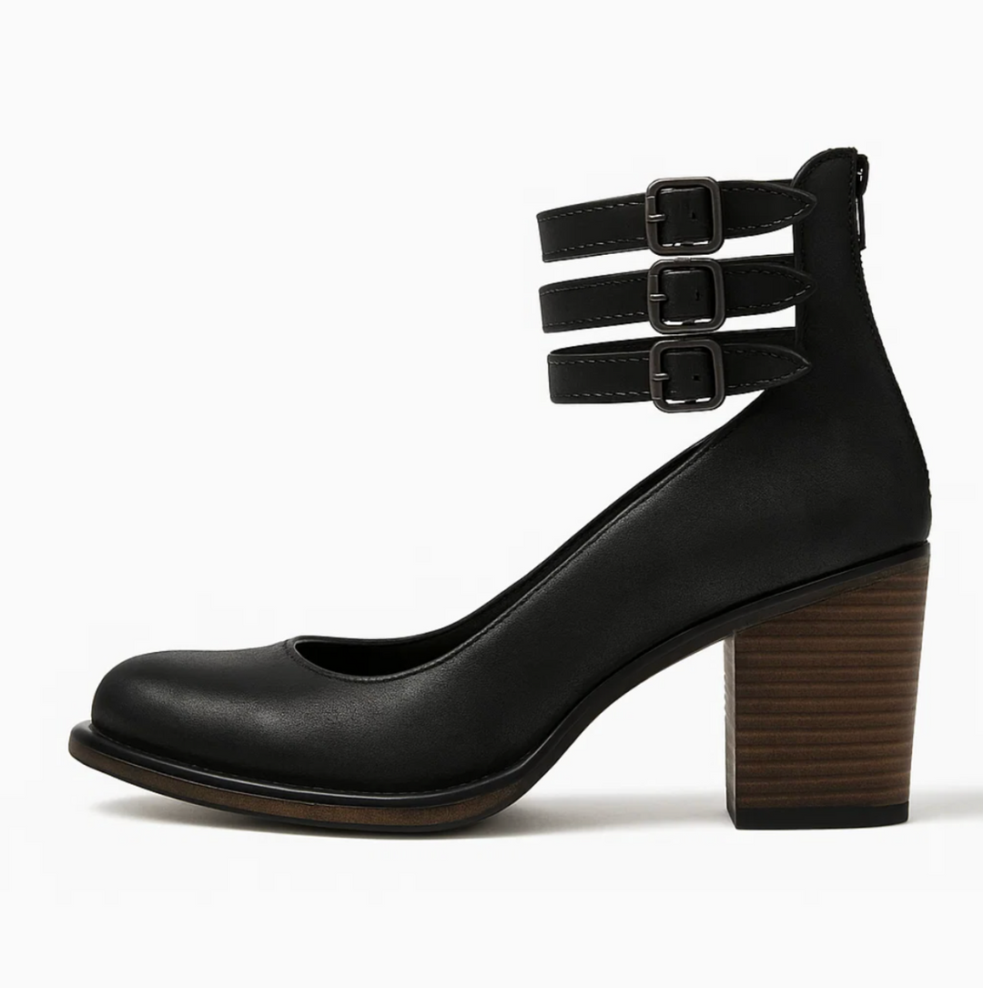 Vintage Elegance Leather Heels