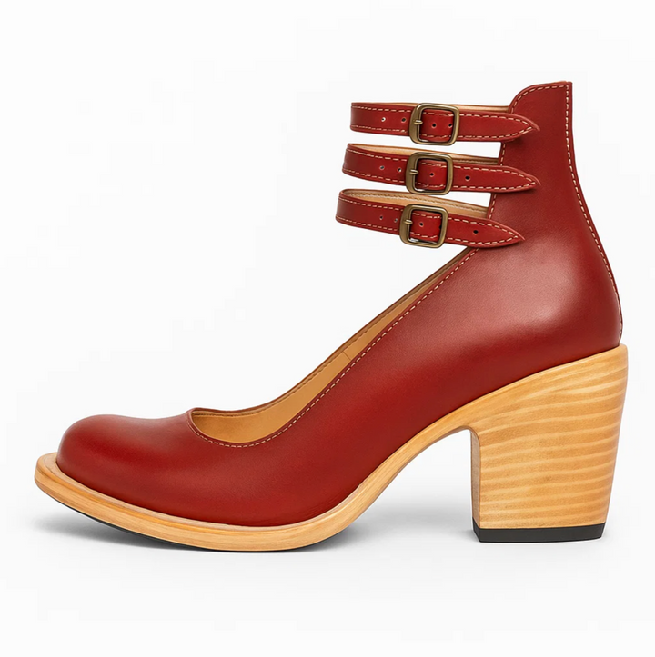 Vintage Elegance Leather Heels