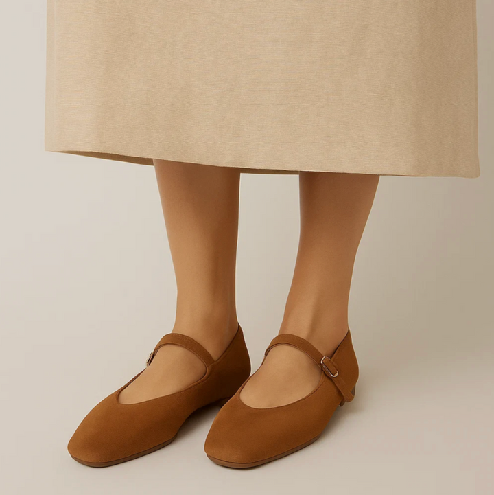 Suede Mary Jane Flats