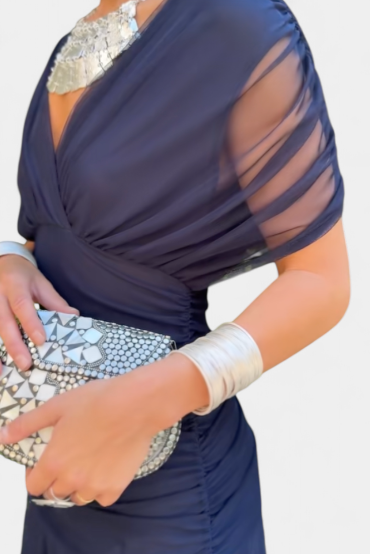 Ellowen - Long floral dress with V-neck