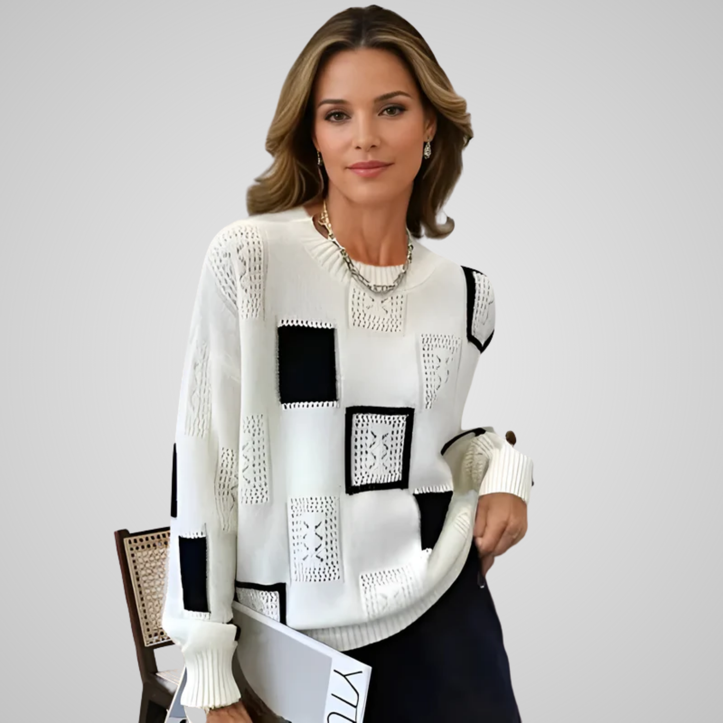 Blaire – Soft Geometric Knit Sweater