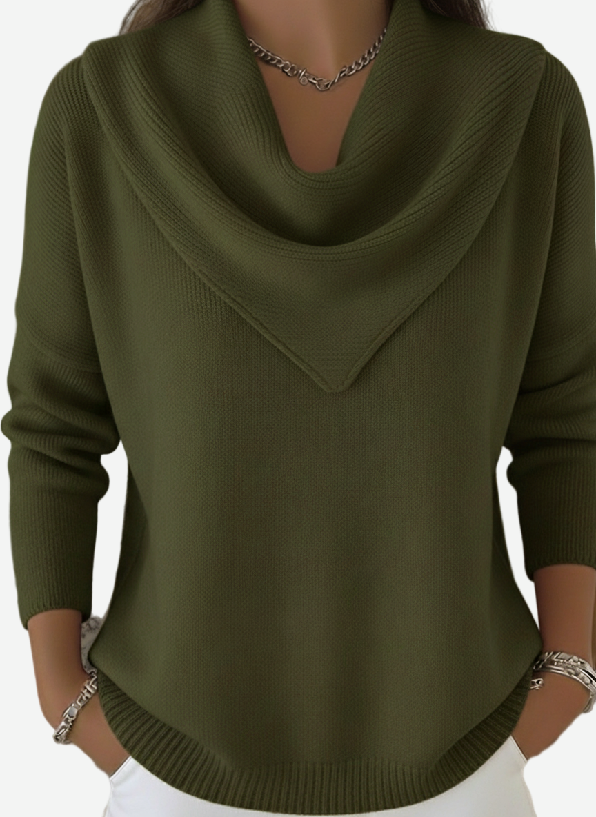 Liora - Elegant Retro Sweater Triangle Neck