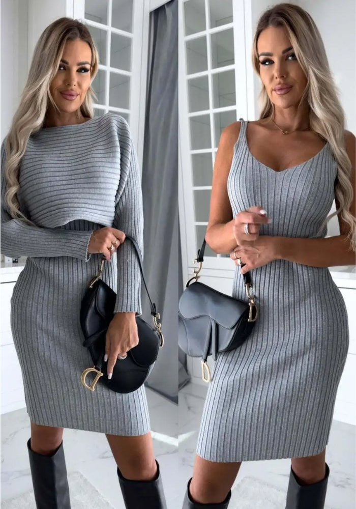 Soraya | Cropped Sweater and Dress Set