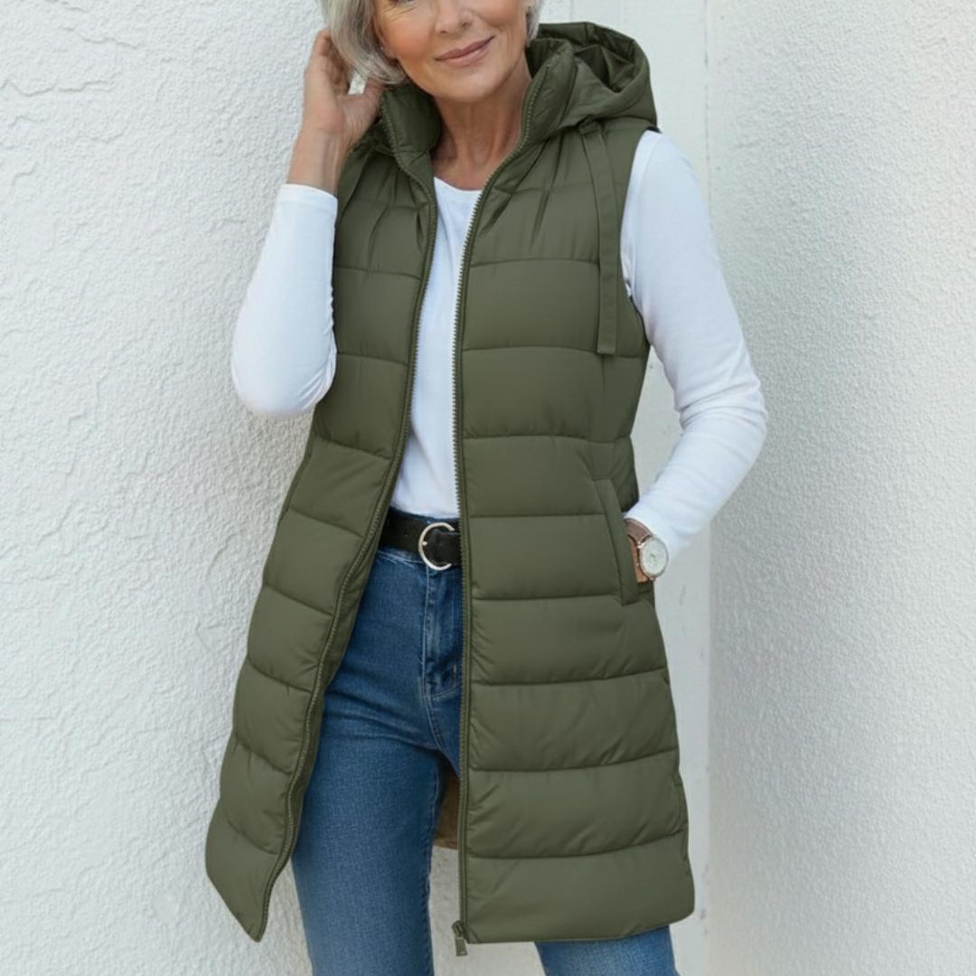 RAIN™ | Casual Sleeveless Hood Long Puffer Vest