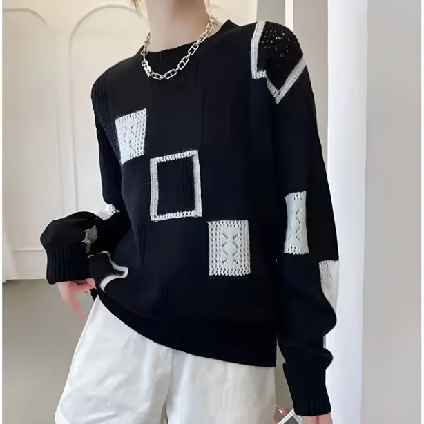Blaire – Soft Geometric Knit Sweater