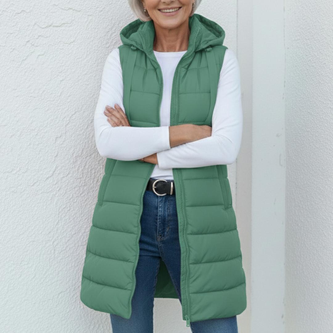 RAIN™ | Casual Sleeveless Hood Long Puffer Vest