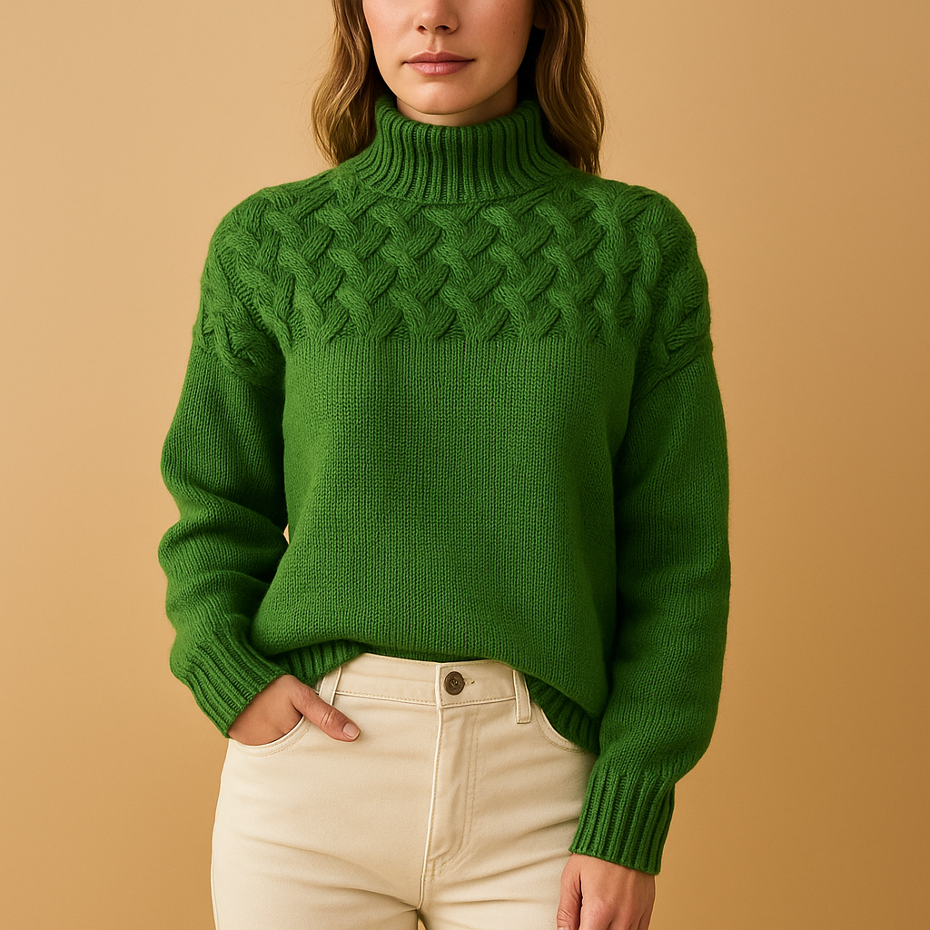 Elora — Long Turtleneck Knit Sweater