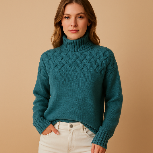 Elora — Long Turtleneck Knit Sweater