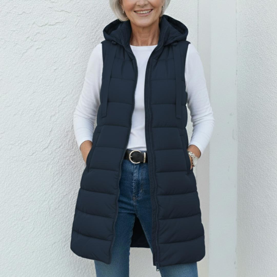 RAIN™ | Casual Sleeveless Hood Long Puffer Vest