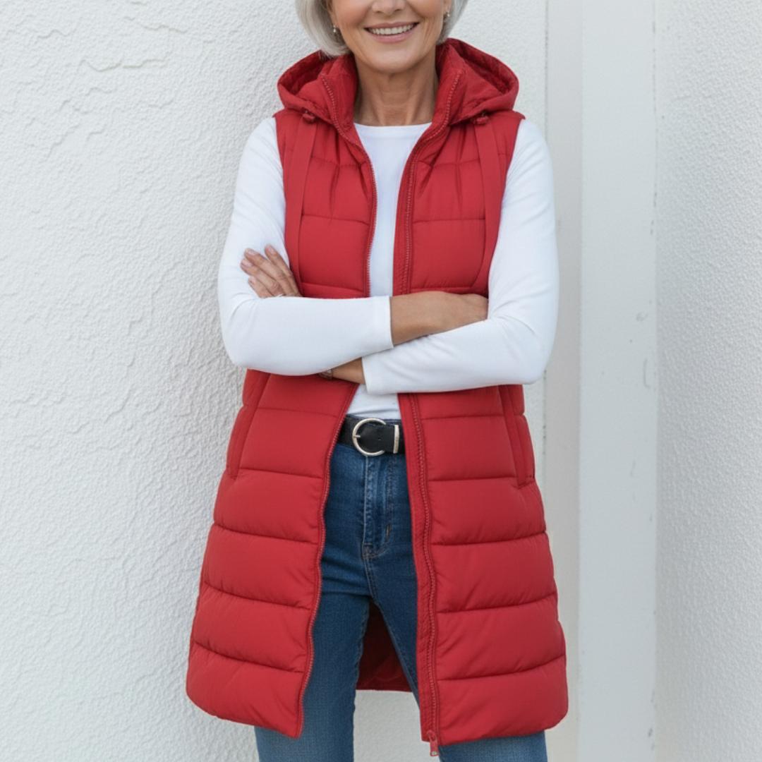 RAIN™ | Casual Sleeveless Hood Long Puffer Vest