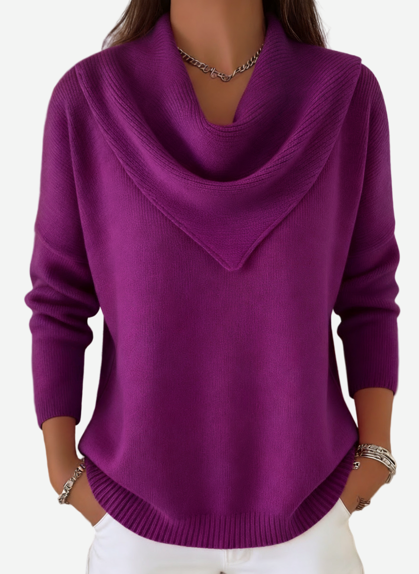 Liora - Elegant Retro Sweater Triangle Neck