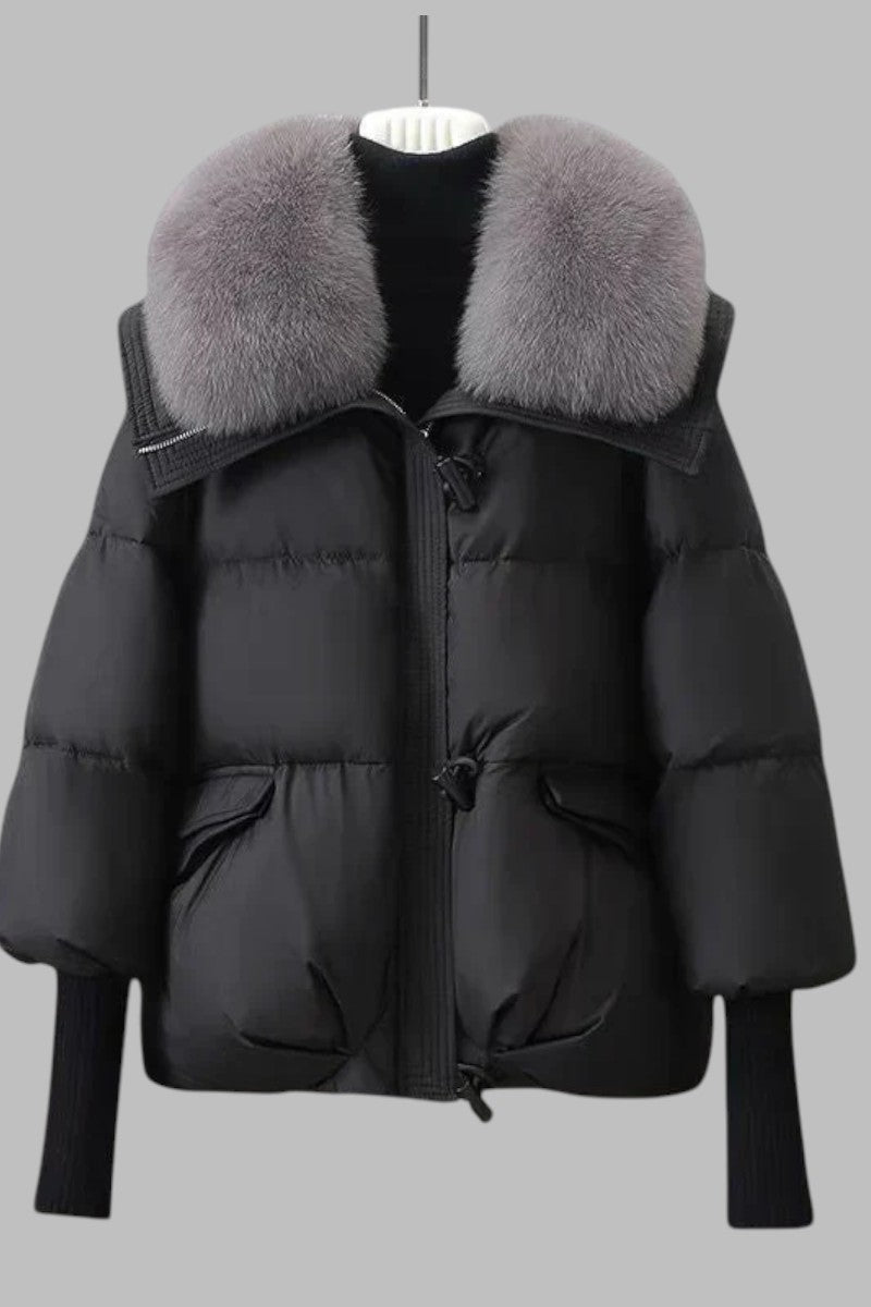 Elise - Winter Parka Coat with Fur Collar